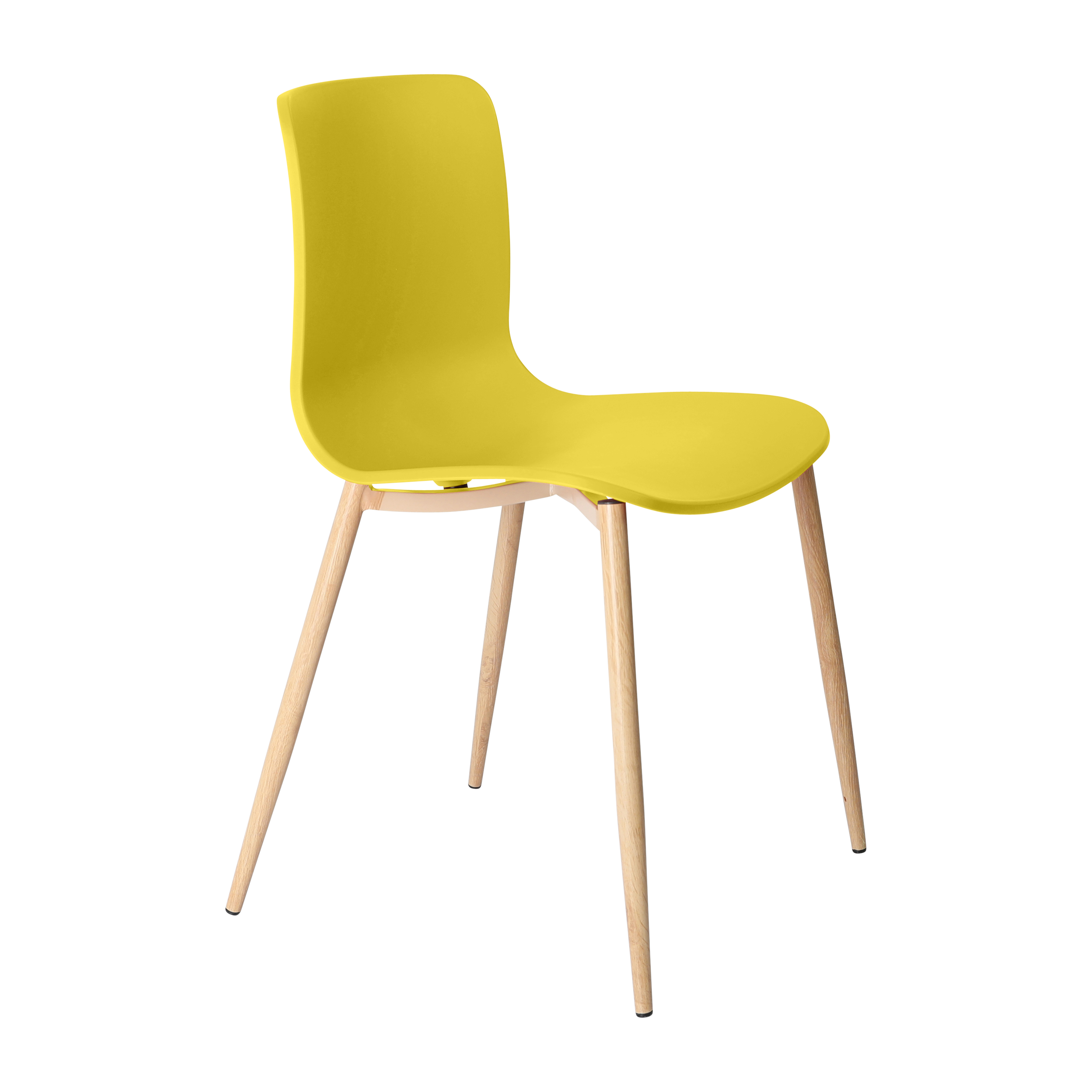 Acti Chair (Yellow / 4-leg Woodgrain Powdercoat)